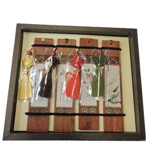 Bookmarks, Wooden Bookmarks with Chinese Calligraphy Print Accent- NEW